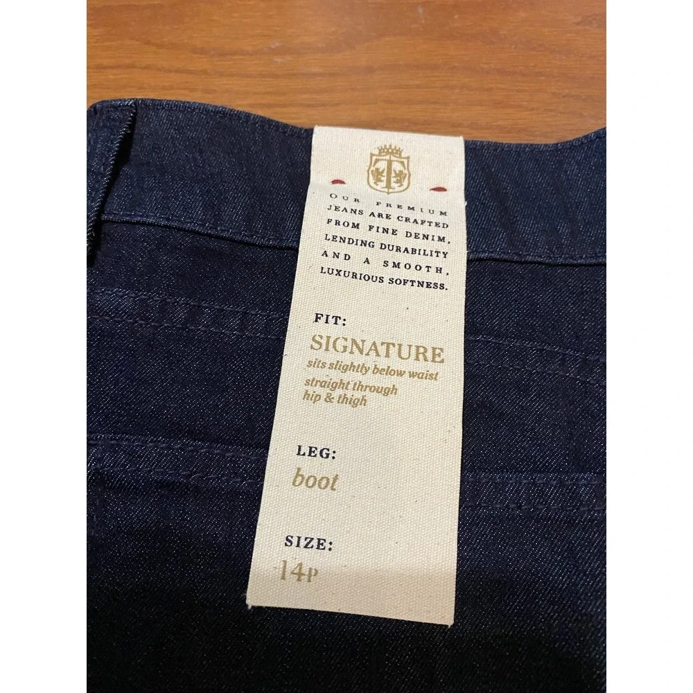 Talbots Jeans Signature Boot Size 14P / 32 Petite Dark Blue New! NWT‎ $150